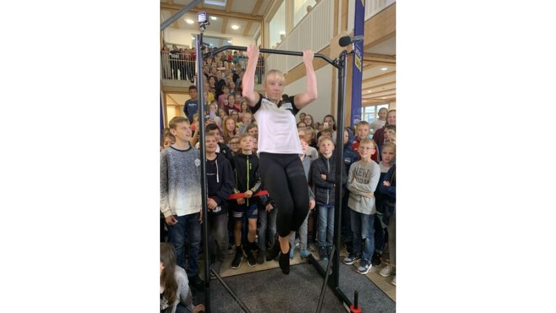 Janine Berger überbot Leiki mit insgesamt 25 Klimmzügen