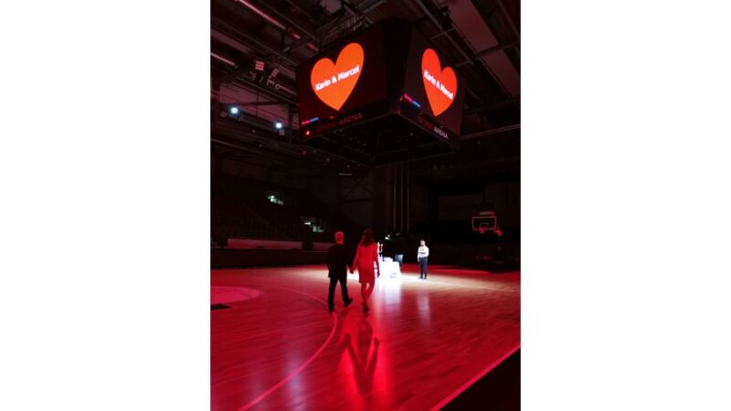 Marcel und Karin in der Brose Arena