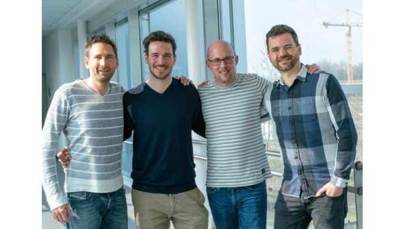Komponist Stephan Schöpf, Felix Neureuther, Projektleiter Karsten Wellert und Songwriter Jan Zerbst fädelten die gemeinsame Sache ein