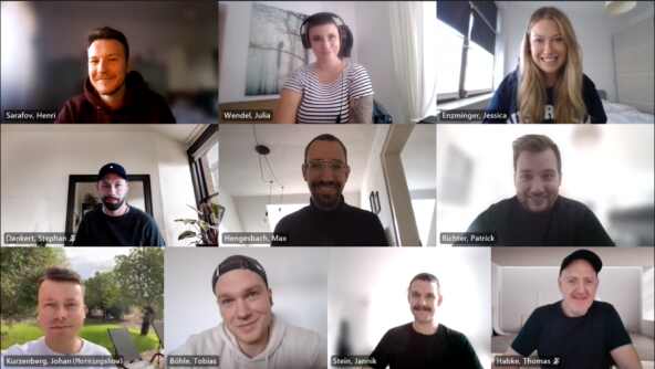 Hybrides Team: Screenshot aus einem Call von NRW1 (Fotoquelle: NRW Audio GmbH & Co. KG)